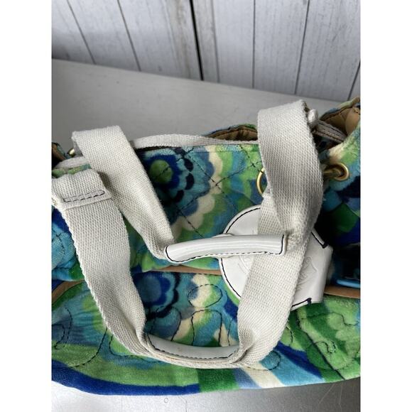 Vintage Juicy Couture Bag Satchel Handbag Y2K Terry Psychedelic Paisley Green - Picture 6 of 14